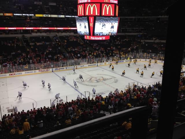 section 213, row d seat view  for hockey - bridgestone arena