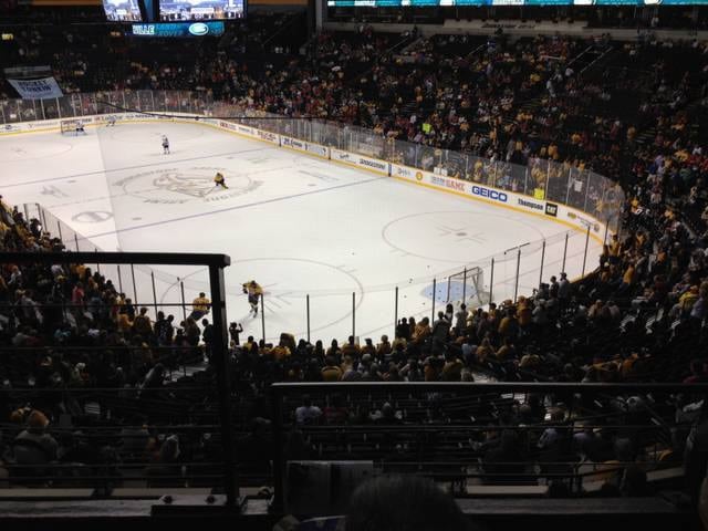 section 222, row b seat view  for hockey - bridgestone arena