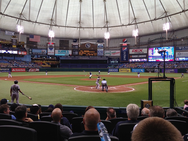 section 101, row m seat view  for baseball - tropicana field