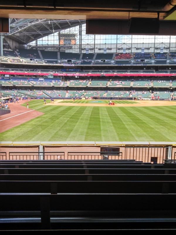 Fully shaded bleacher seats! American Family Field Section 104 Review