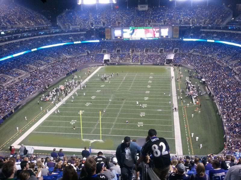 Last Row in Upper Level Endzone: M&T Bank Stadium Section 538 Review ...