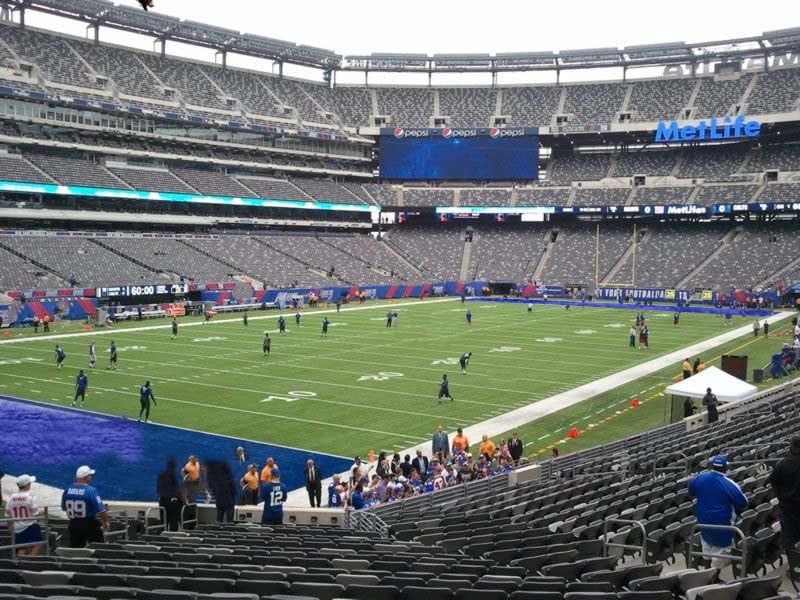 section 121 seat view  for football - metlife stadium