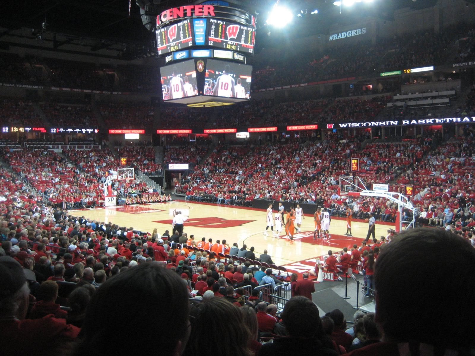 section 119, row p seat view  for basketball - kohl center