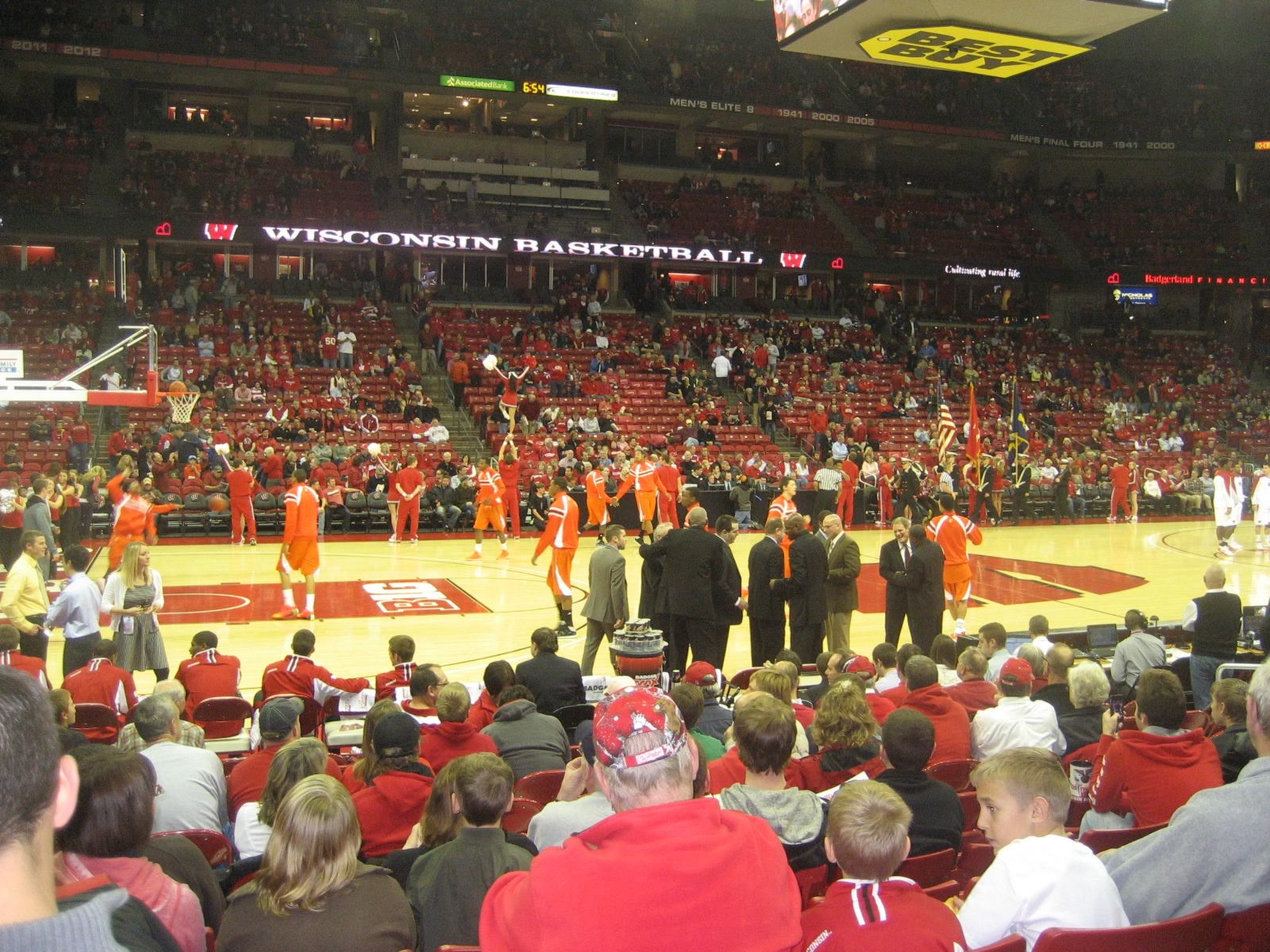 section 123, row f seat view  for basketball - kohl center