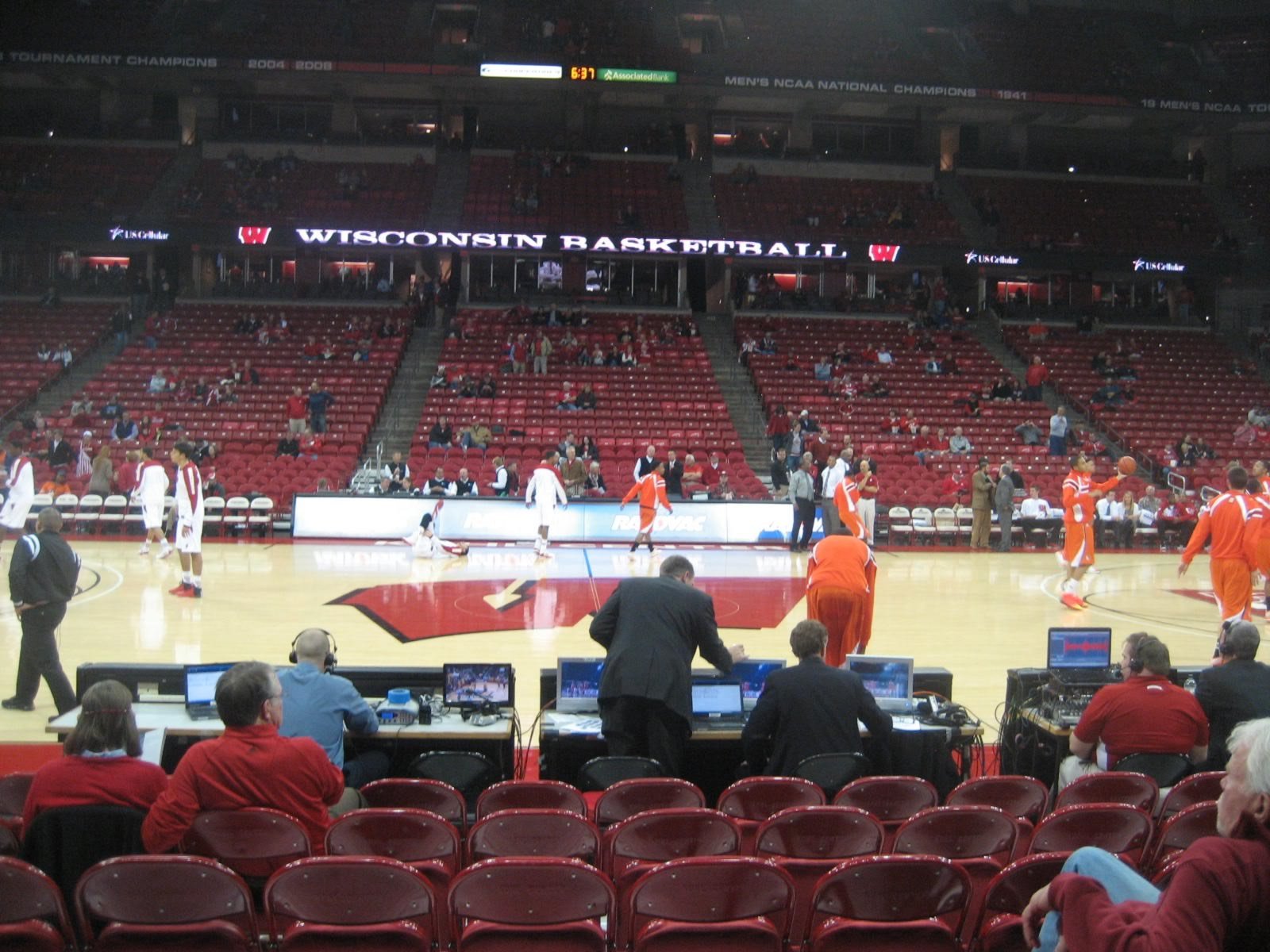 section 108, row c seat view  for basketball - kohl center