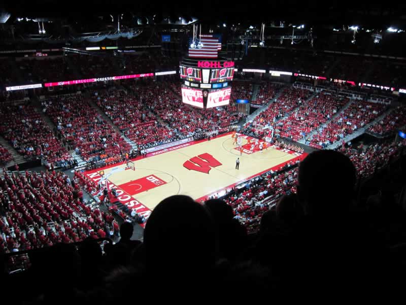 section 311, row h seat view  for basketball - kohl center