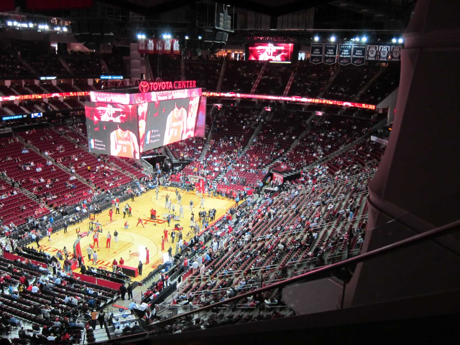 section 432, row 12 seat view  for basketball - toyota center