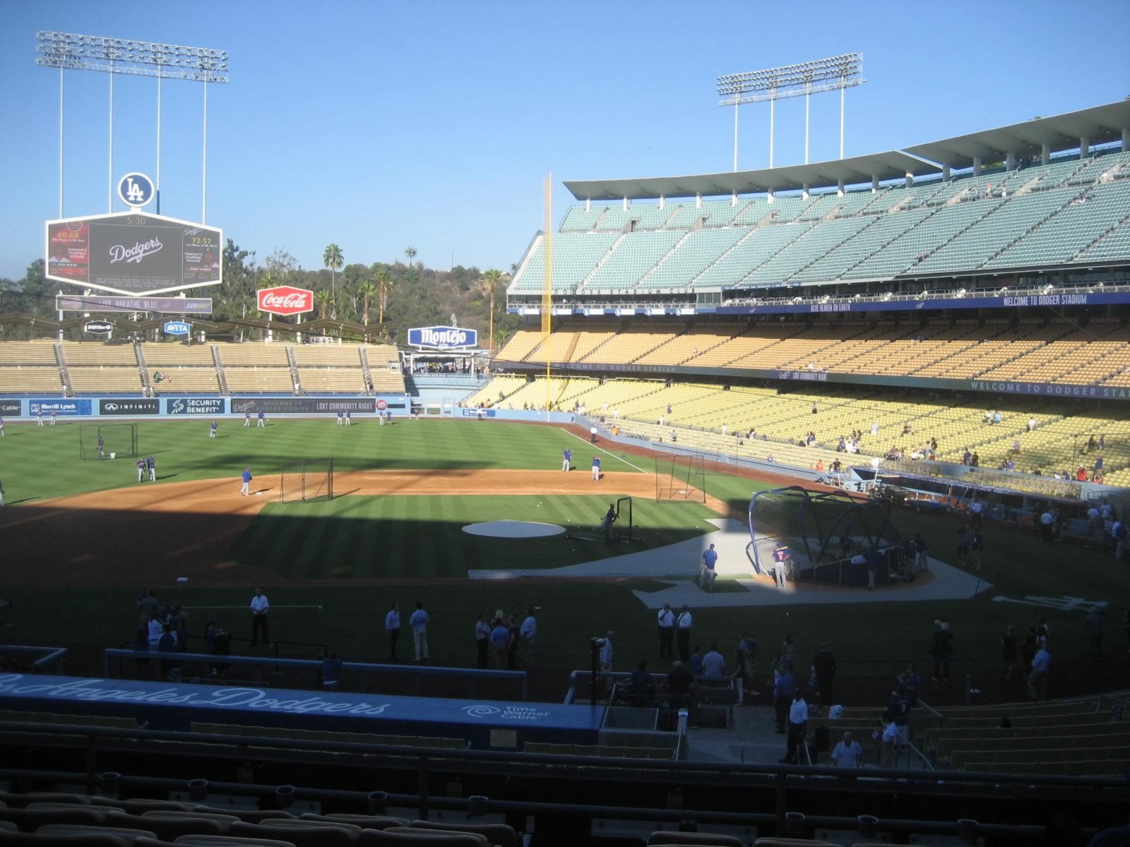 section 127, row h seat view  for baseball - dodger stadium