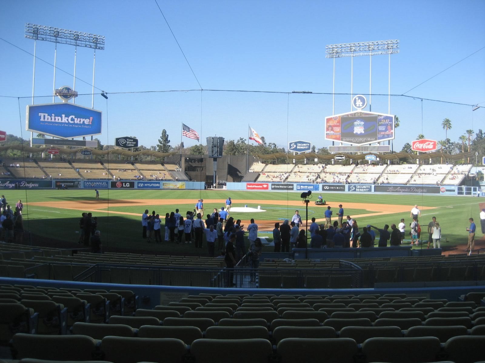 section 1, row n seat view  for baseball - dodger stadium