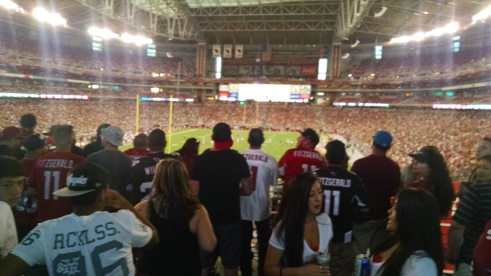 standing room only seat view  for football - state farm stadium