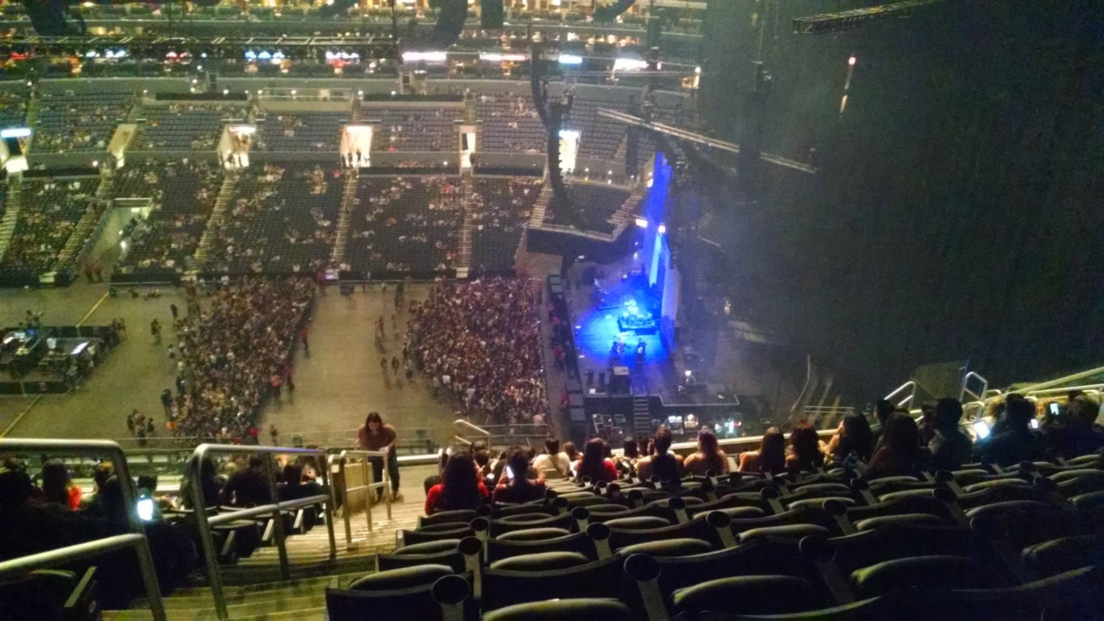 looking far down at the side of the stage staples center seating chart ppg paints