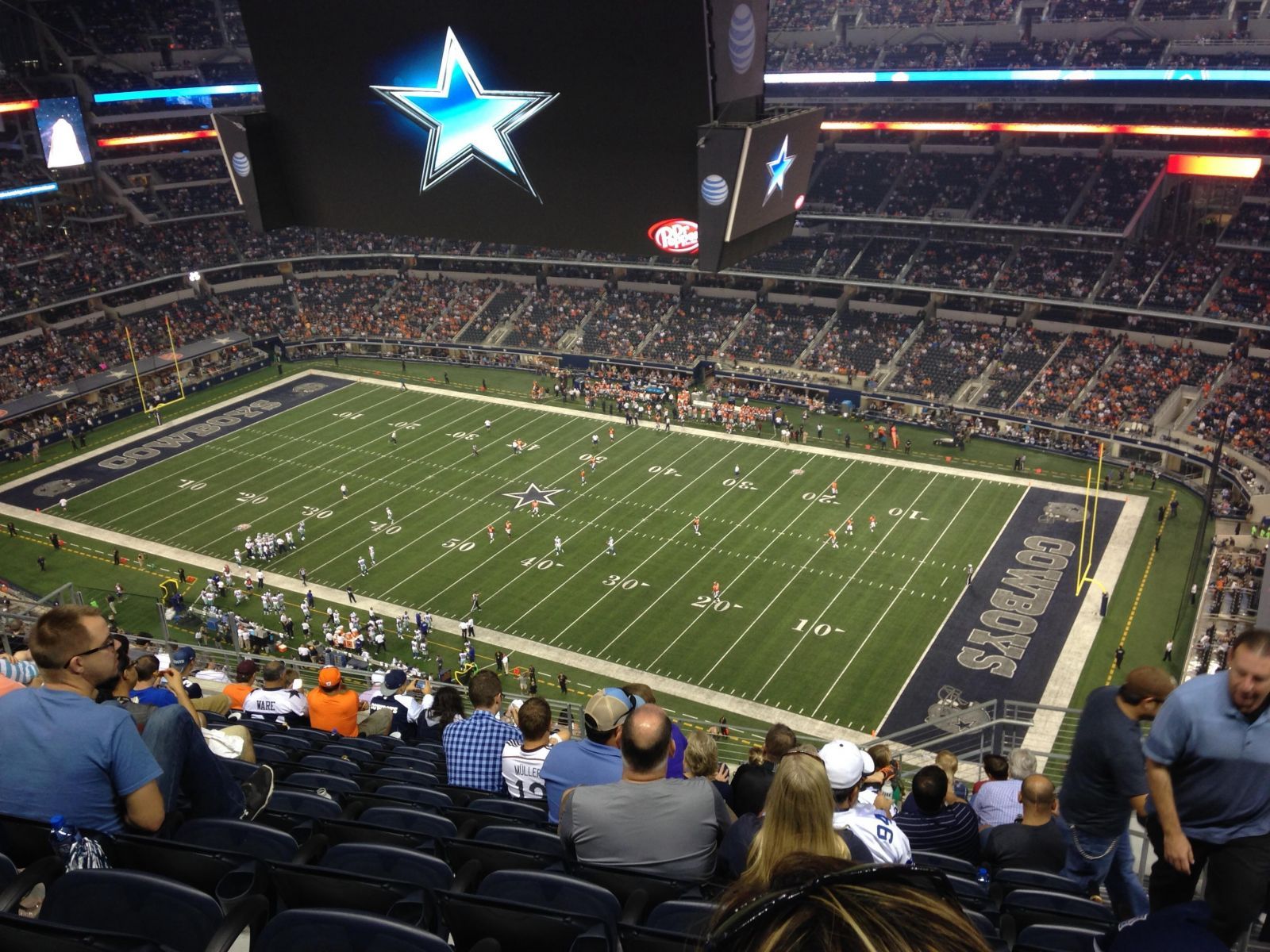 section 408, row 19 seat view  for football - at&t stadium (cowboys stadium)