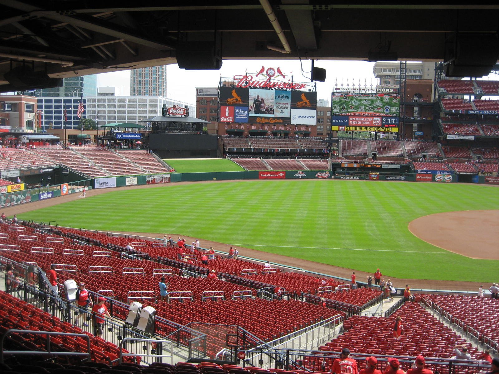 section 160, row 33 seat view  for baseball - busch stadium
