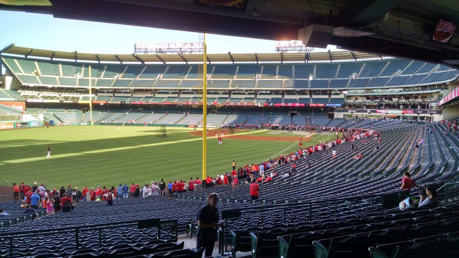 section 202, row h seat view  - angel stadium