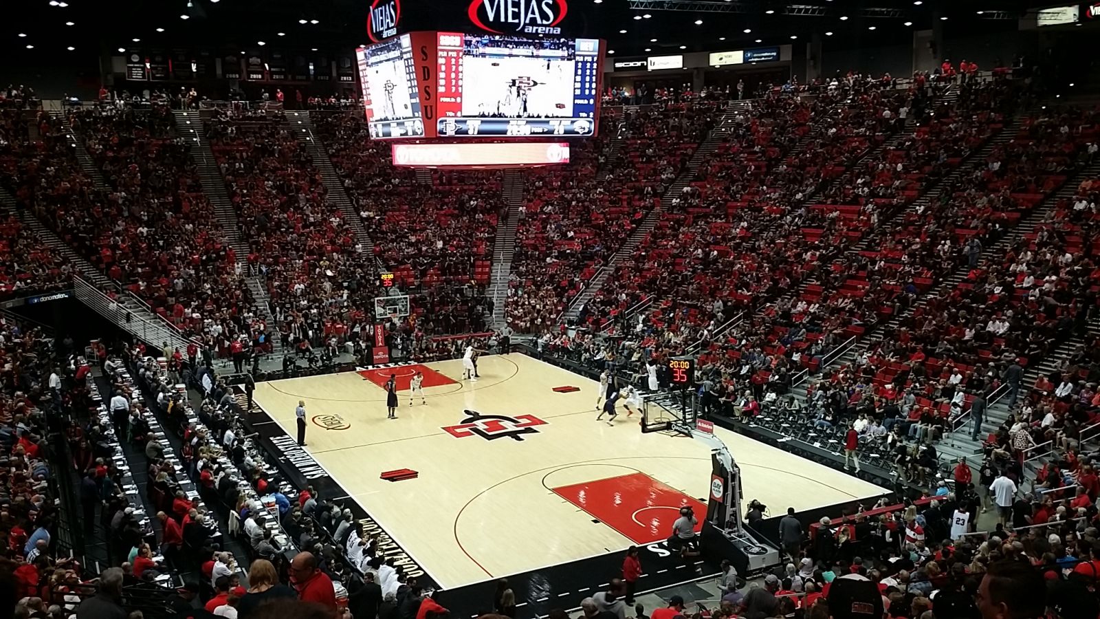 section v, row 25 seat view  - viejas arena