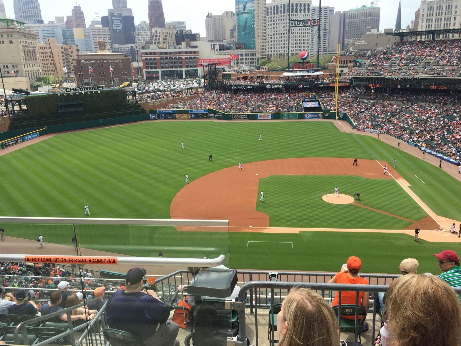 section 333, row 3 seat view  for baseball - comerica park