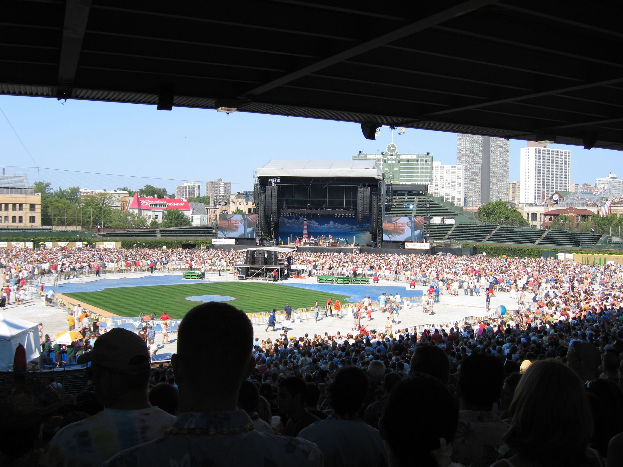 head-on concert view at Wrigley Field