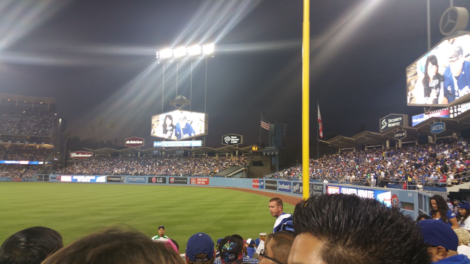 Field level, great view Dodger Stadium Section 46 Review