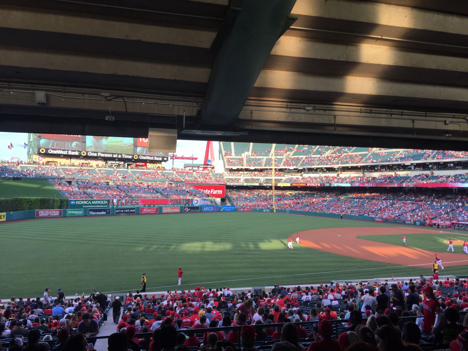 section 206 seat view  - angel stadium
