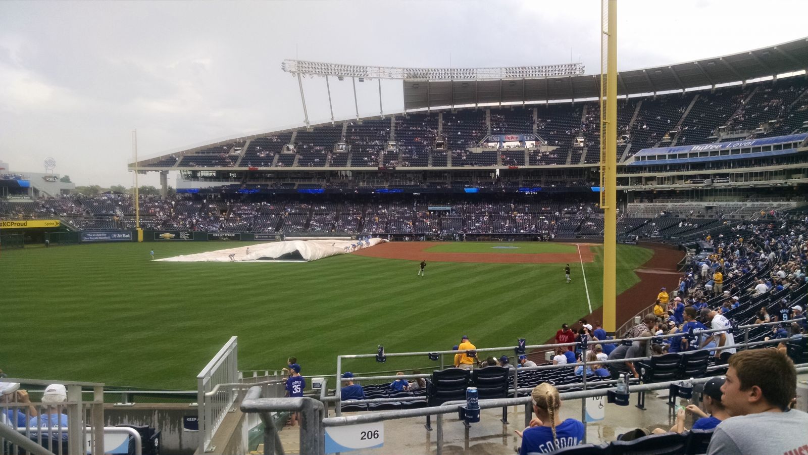 section 206, row ee seat view  - kauffman stadium