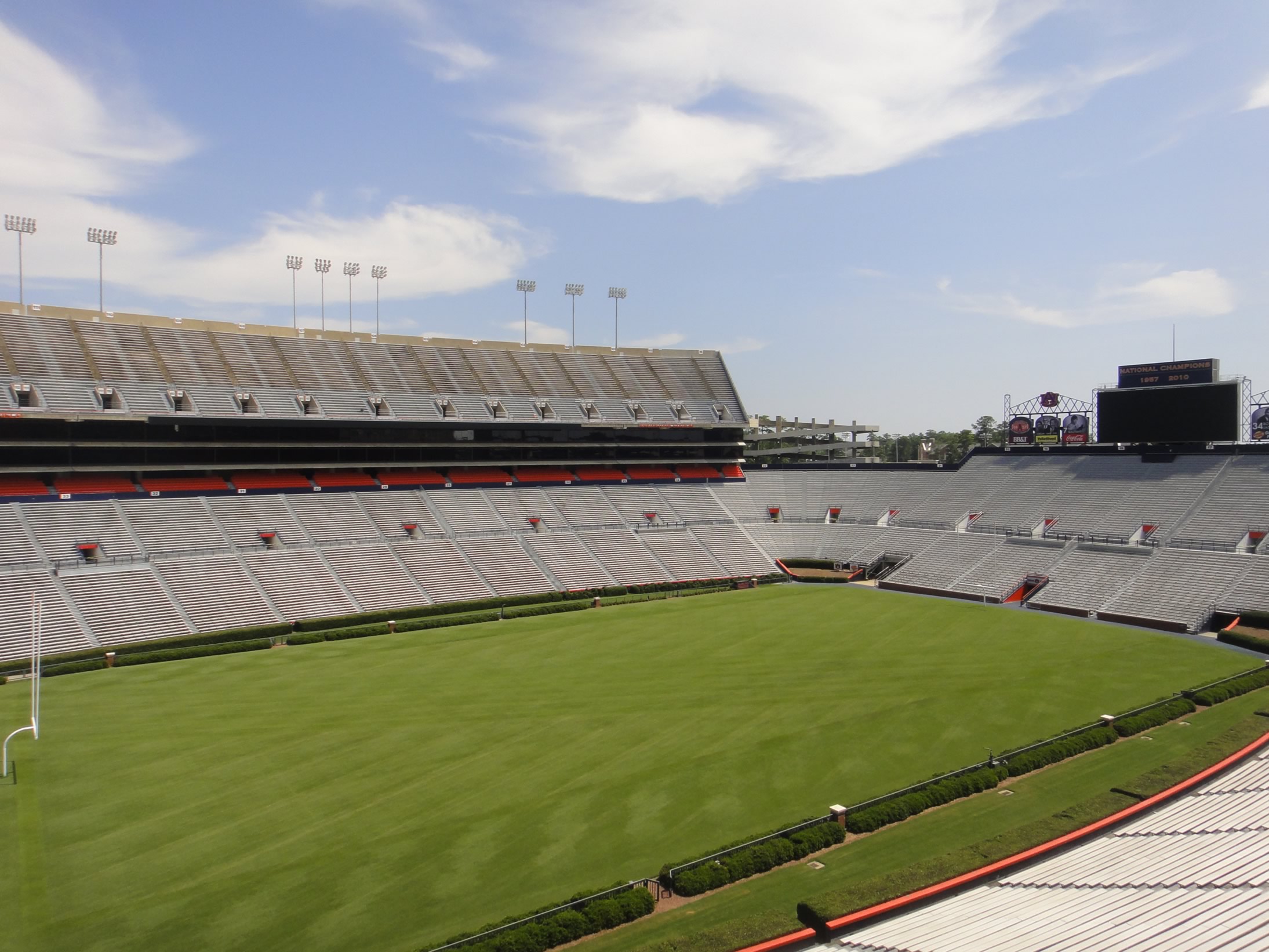 north club, row 1 seat view  - jordan-hare stadium