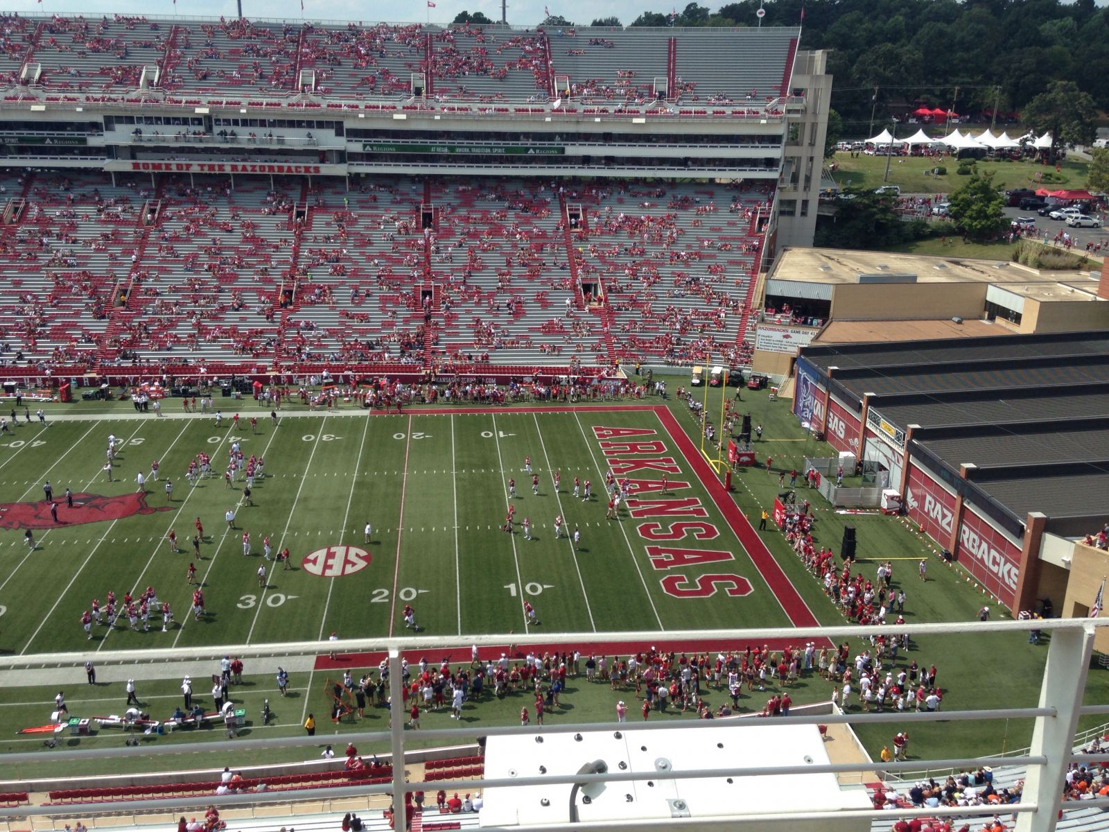 section 521-2, row 2 seat view  - razorback stadium