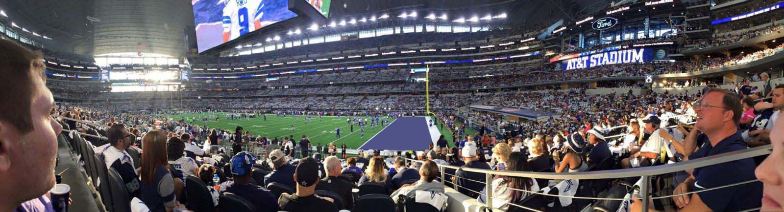 section c106, row 14 seat view  for football - at&t stadium (cowboys stadium)