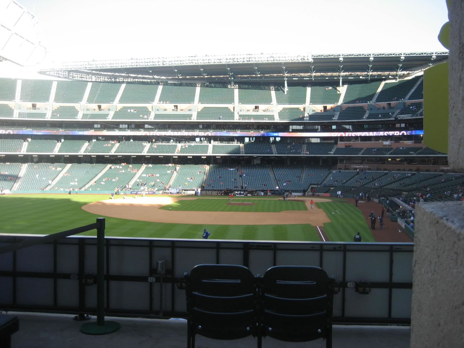 standing room only seat view  for baseball - minute maid park