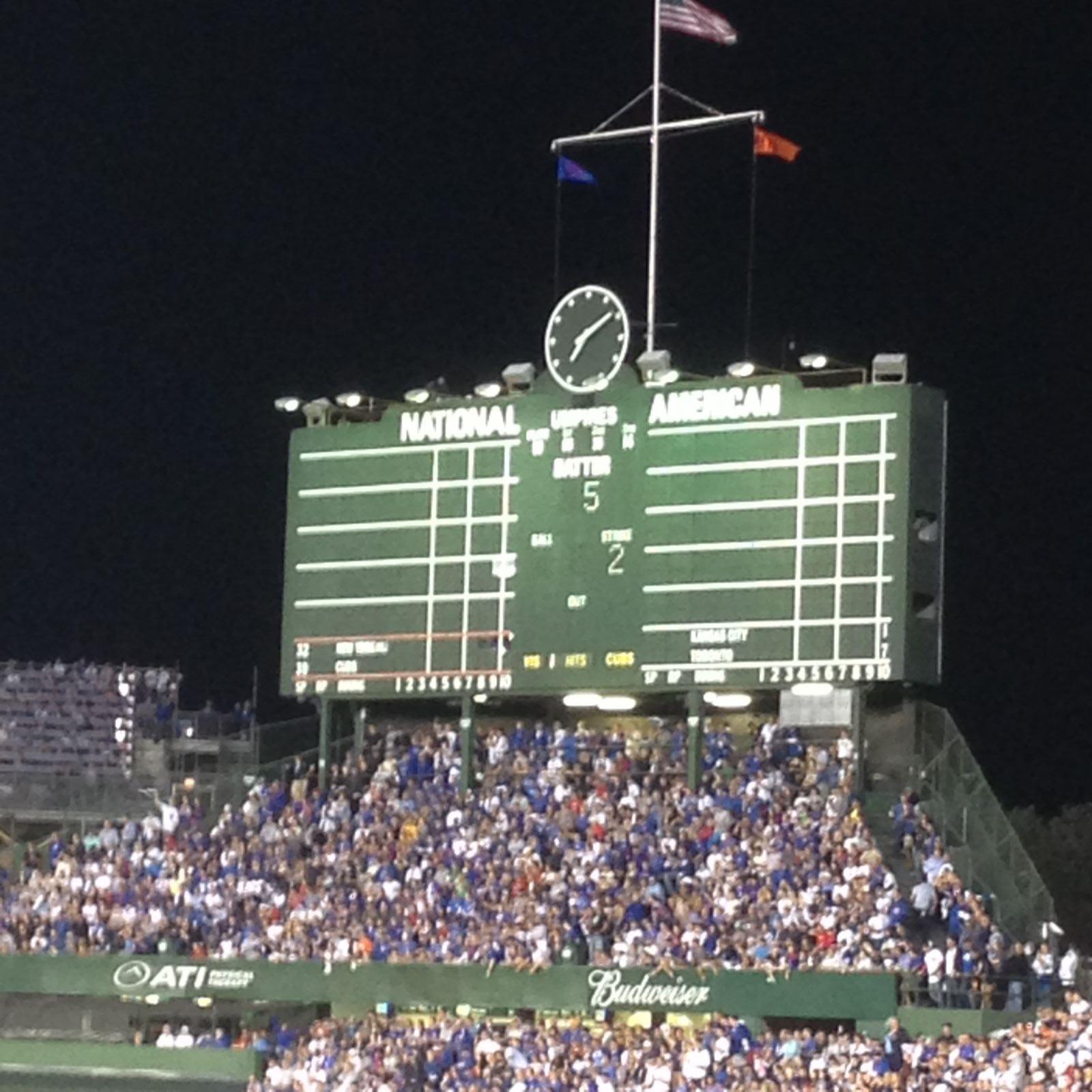 wrigley field scoreboard