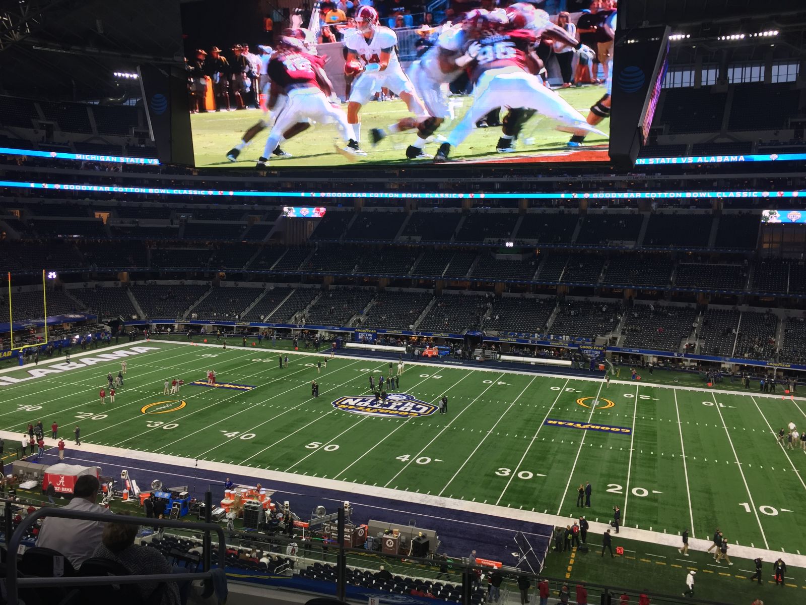 section c308, row 6 seat view  for football - at&t stadium (cowboys stadium)