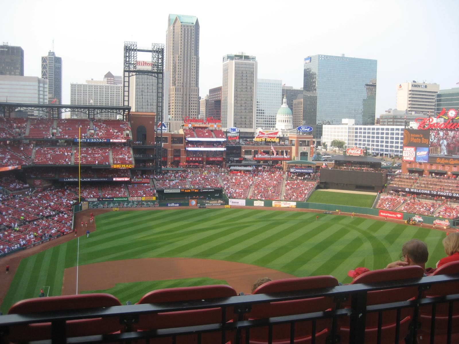 standing room only seat view  for baseball - busch stadium