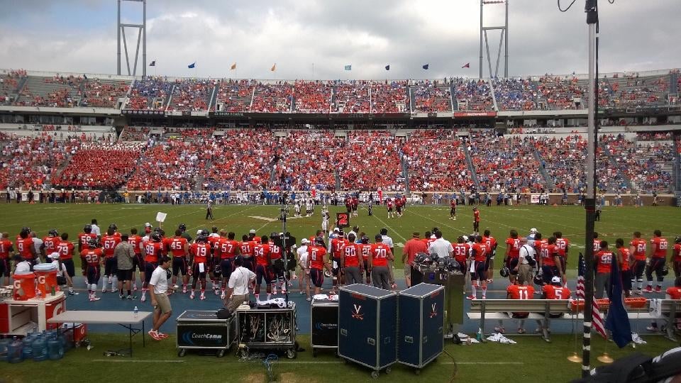 section 125, row a seat view  - scott stadium