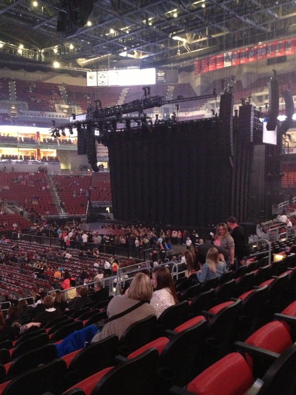 section 106, row p seat view  for concert - kfc yum! center