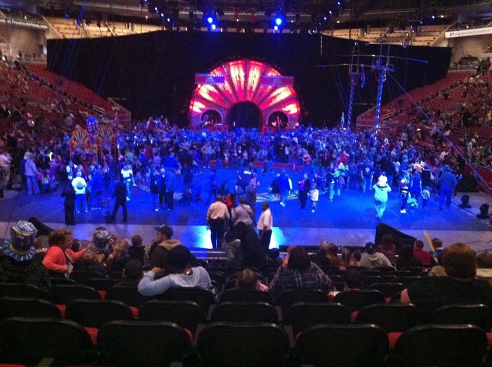 head-on concert view at KFC Yum! Center