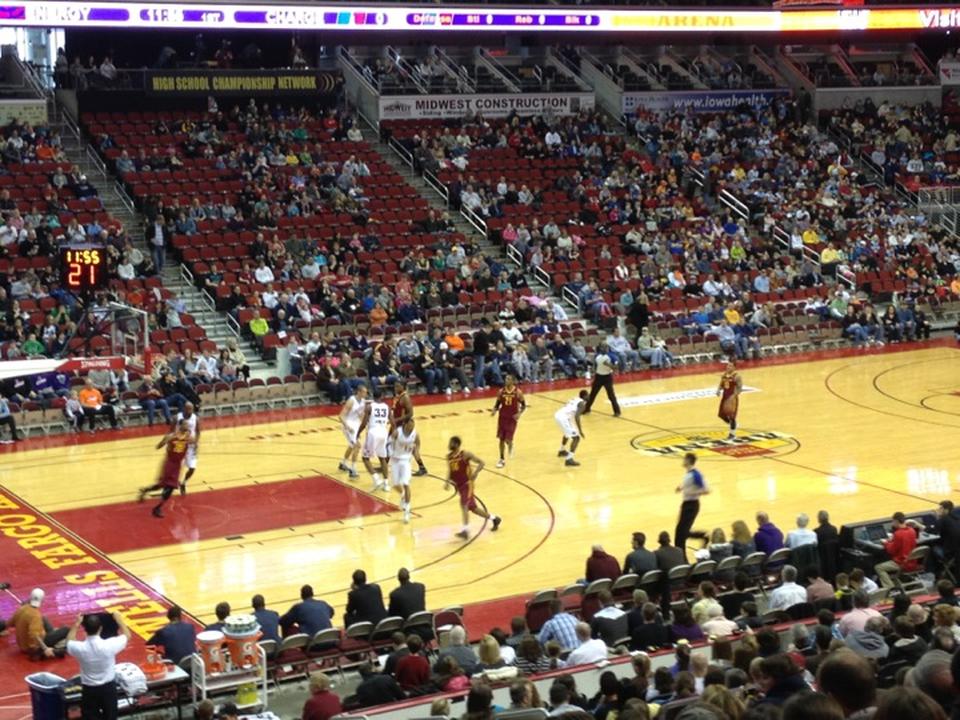 section 106, row x seat view  for basketball - iowa events center