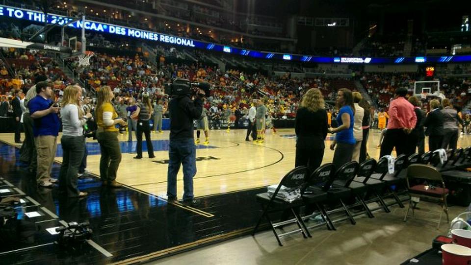 floor 5, row a seat view  for basketball - iowa events center