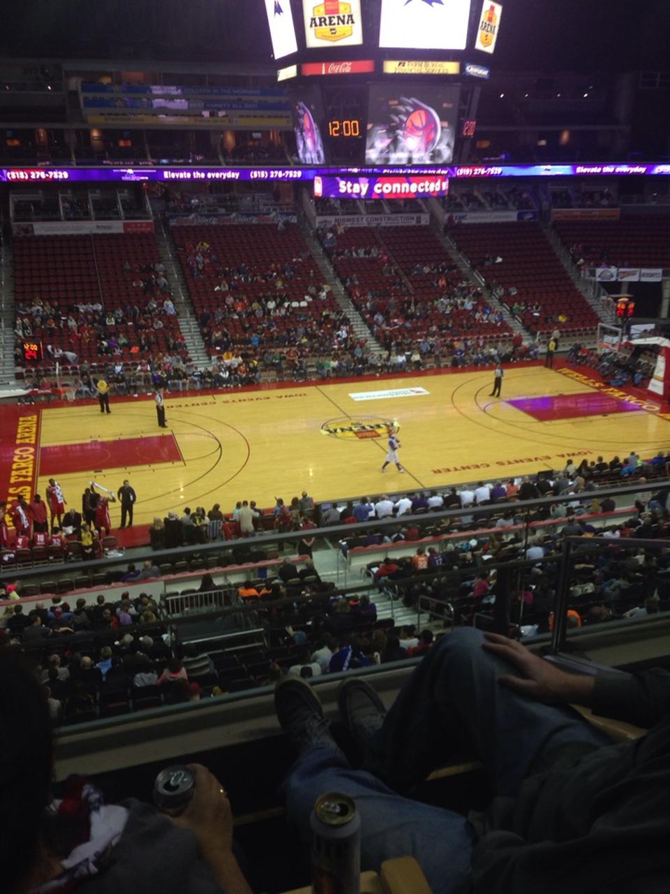 section 205, row a seat view  for basketball - iowa events center