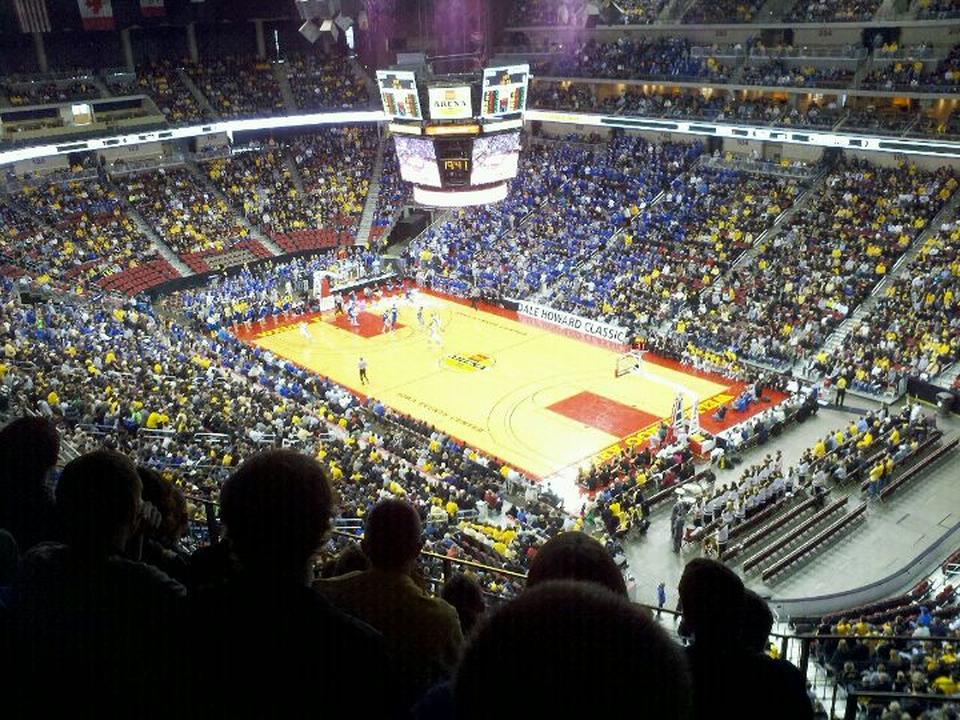 section 316, row j seat view  for basketball - iowa events center