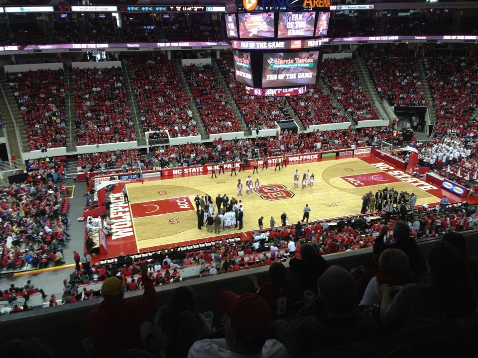 section 222, row d seat view  for basketball - lenovo center