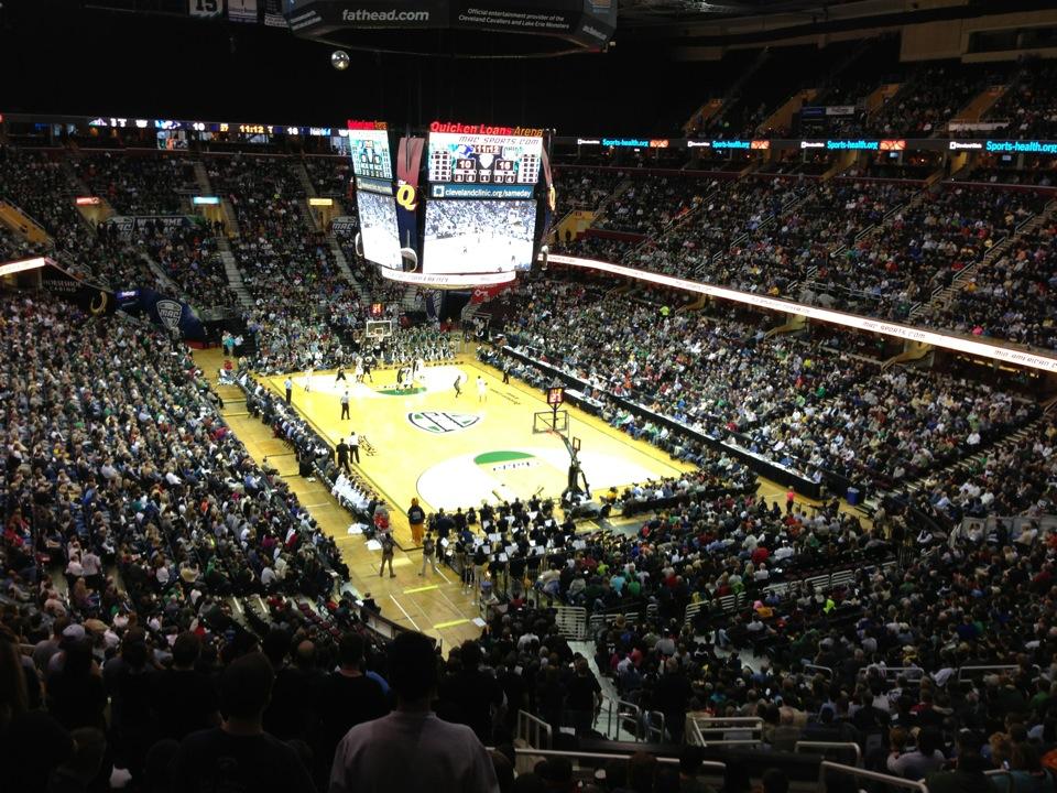 section m104, row 14 seat view  for basketball - rocket arena