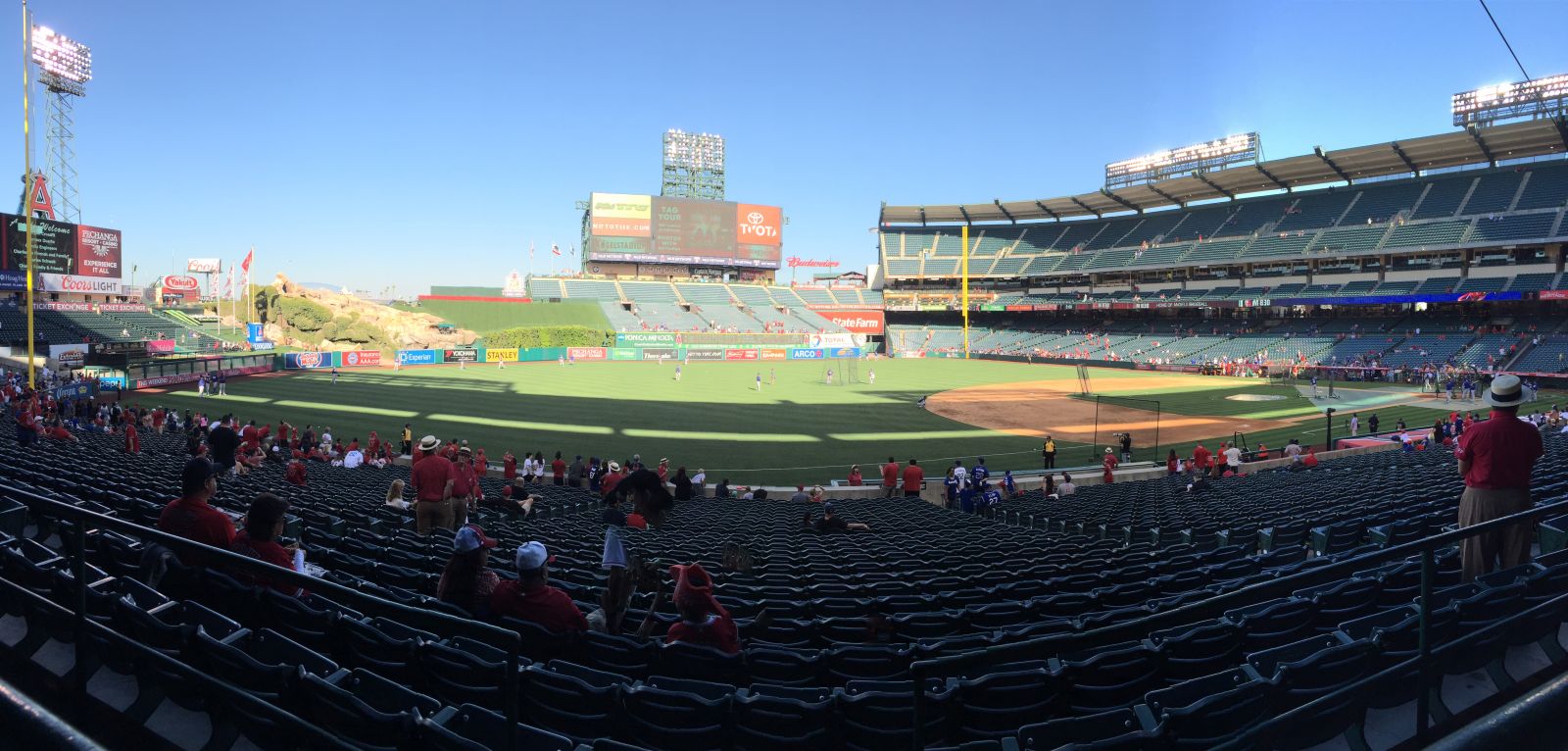 section 208, row a seat view  - angel stadium