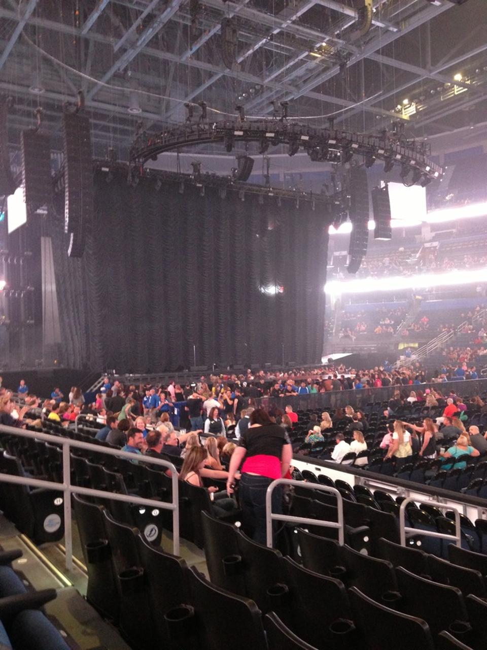 section 115, row j seat view  for concert - amalie arena