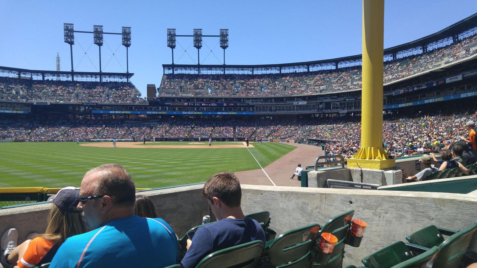 section 144, row d seat view  for baseball - comerica park