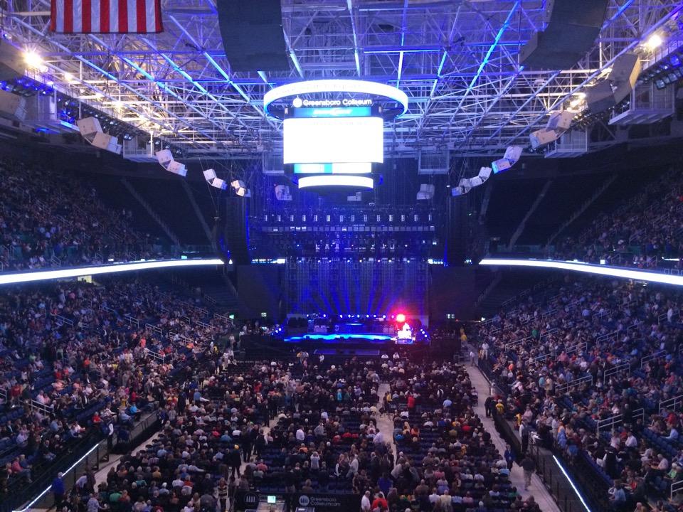 head-on concert view at Greensboro Coliseum