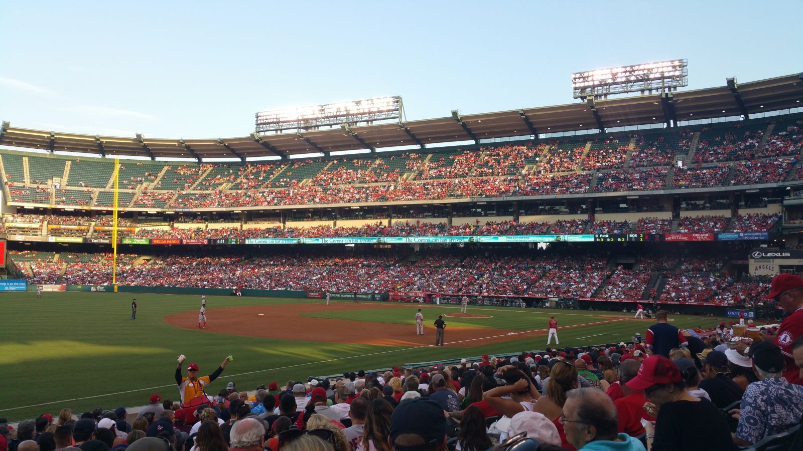 section 107, row t seat view  - angel stadium