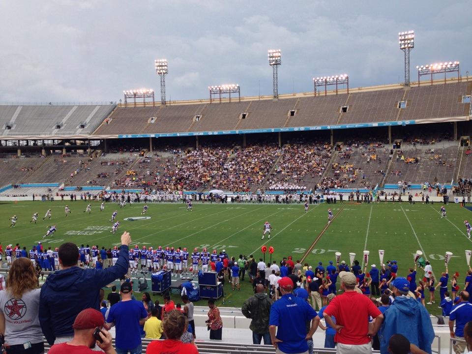 section 4, row 15 seat view  - cotton bowl