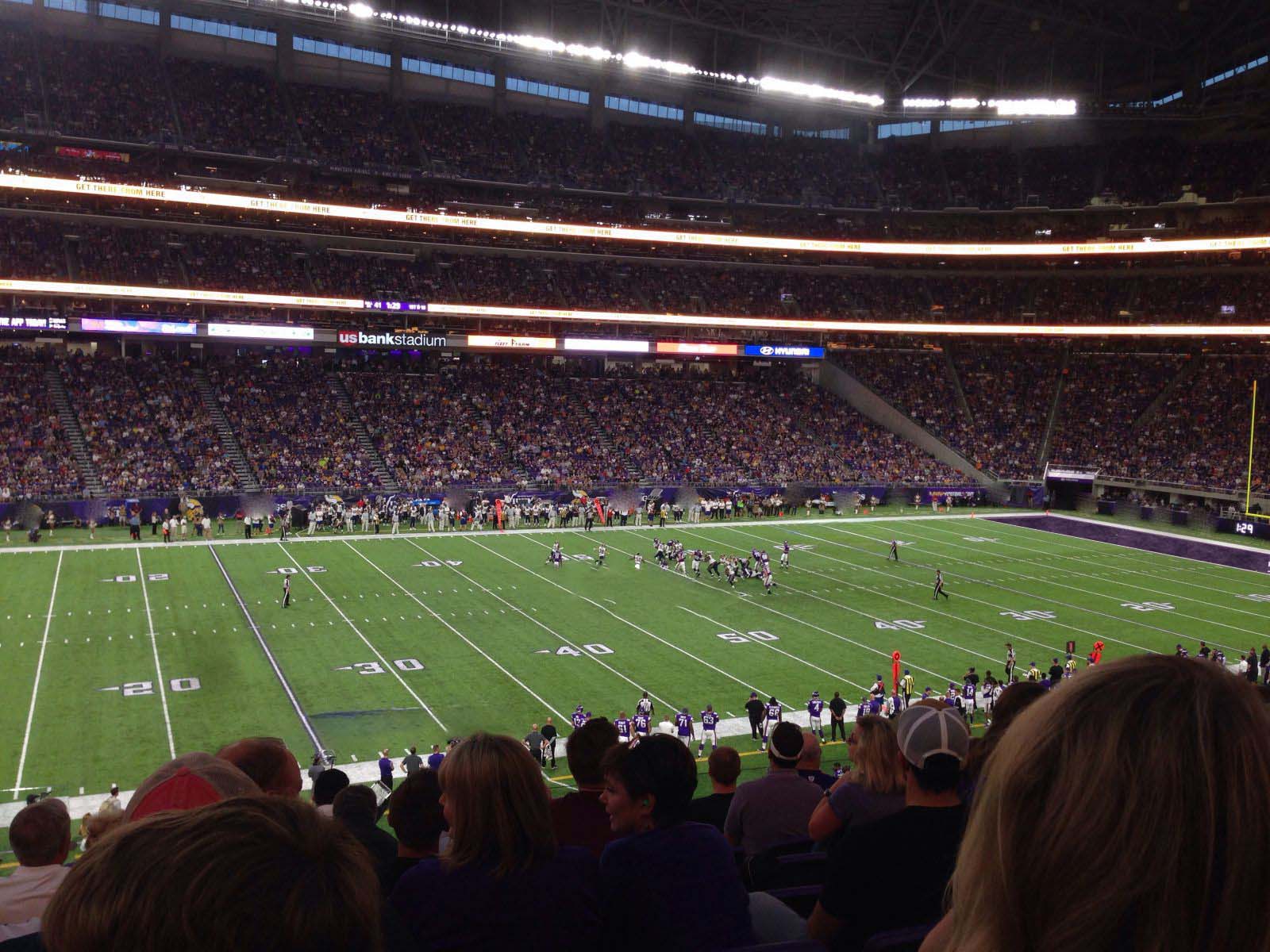 club v10, row 8 seat view  for football - u.s. bank stadium