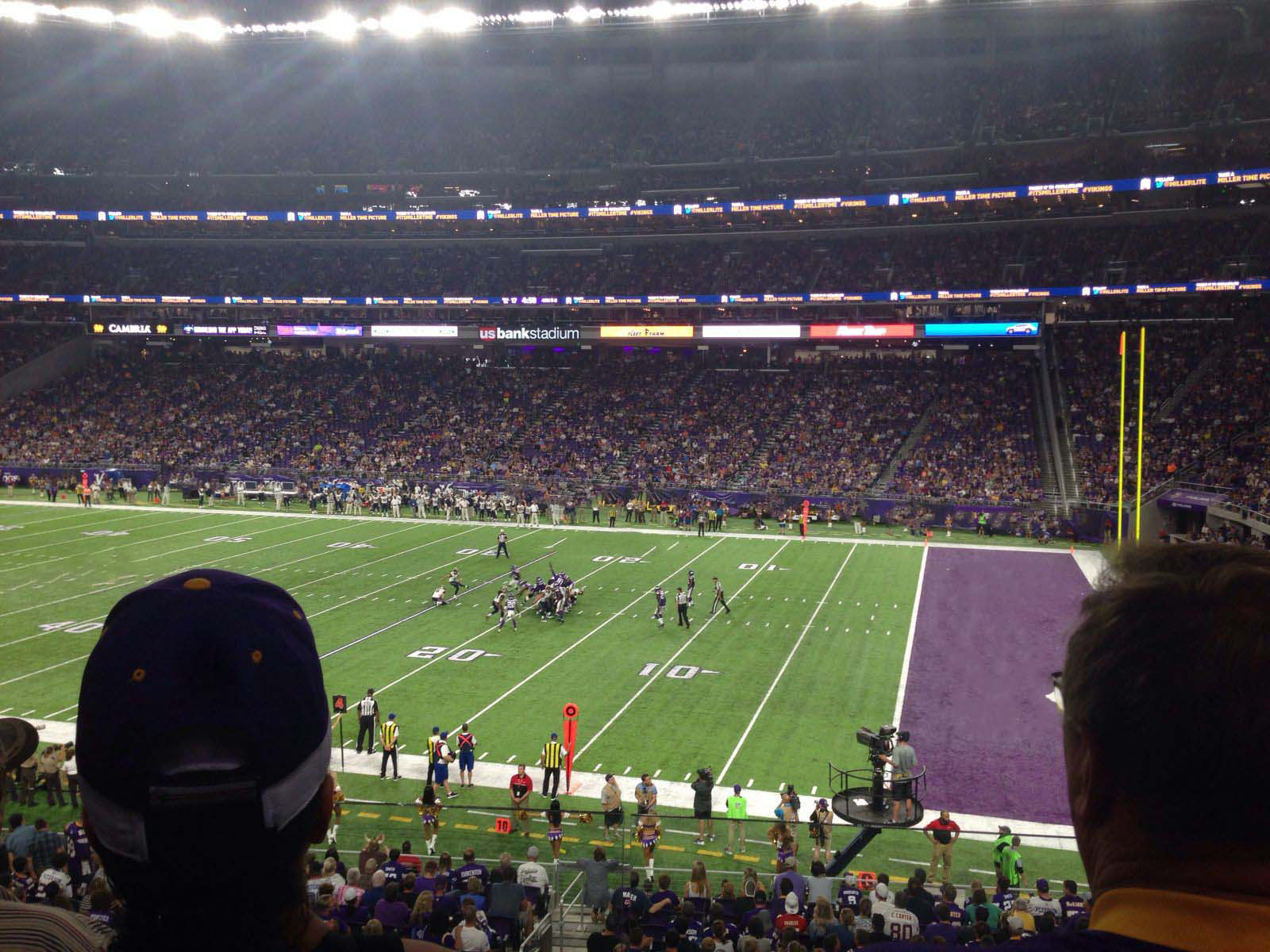 section 128, row 3 seat view  for football - u.s. bank stadium