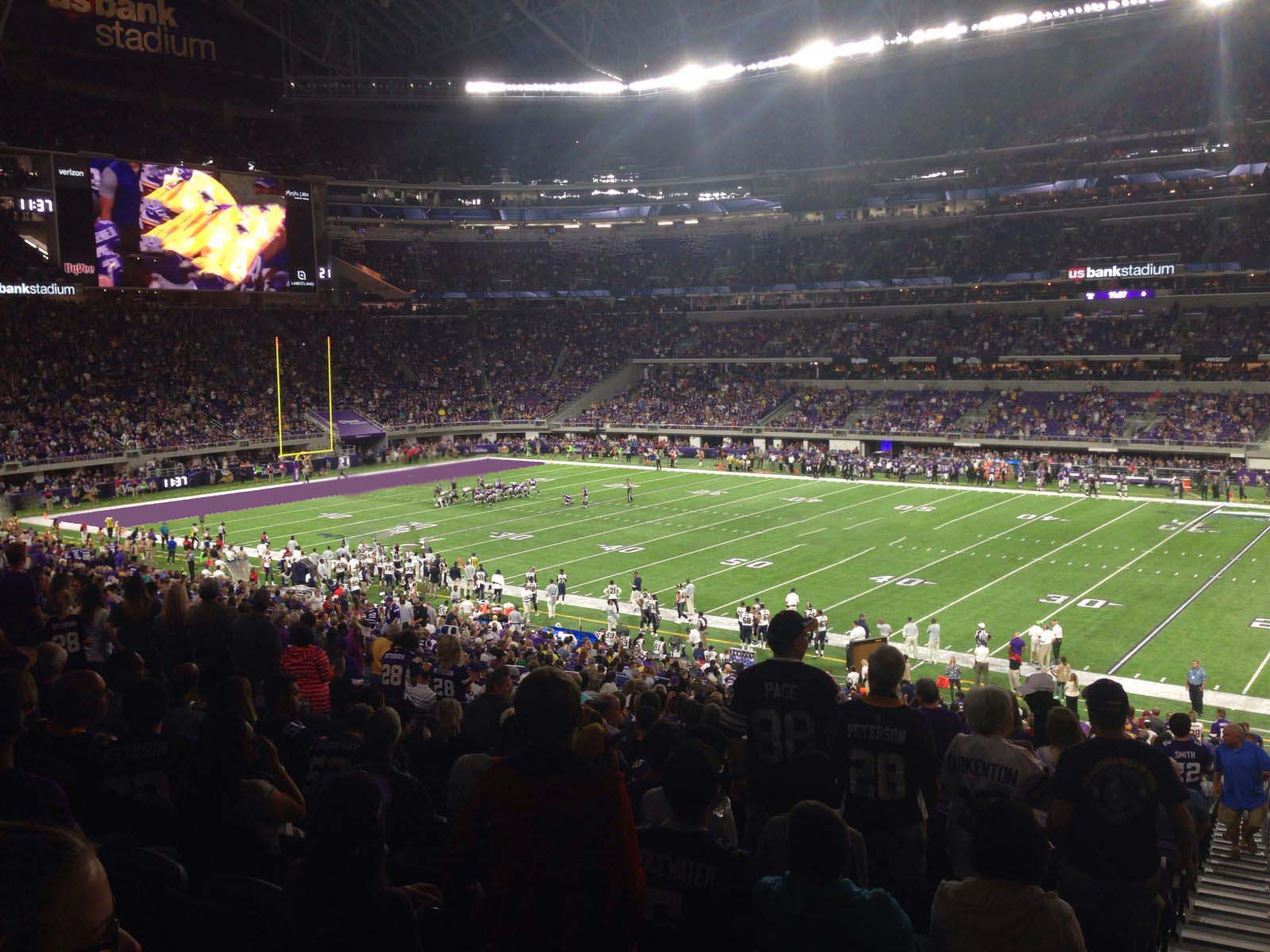 section 107, row 37 seat view  for football - u.s. bank stadium