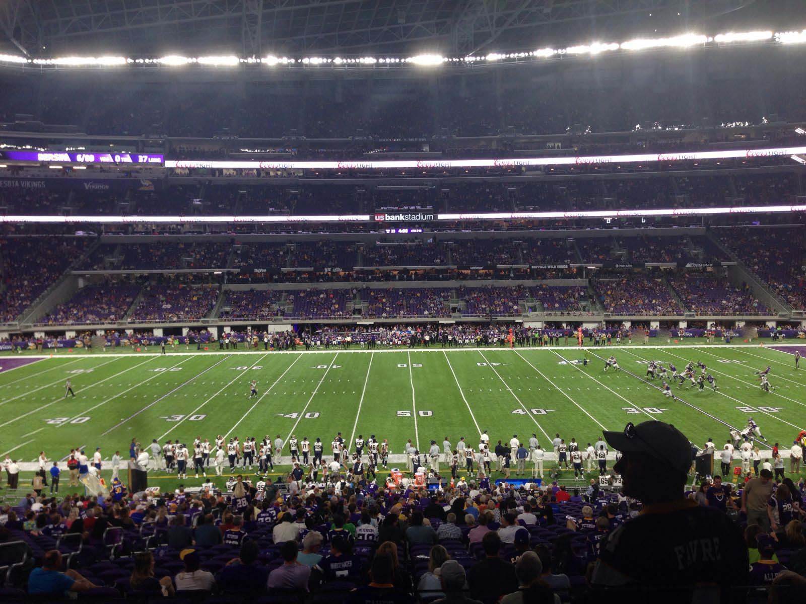 club v3, row 33 seat view  for football - u.s. bank stadium